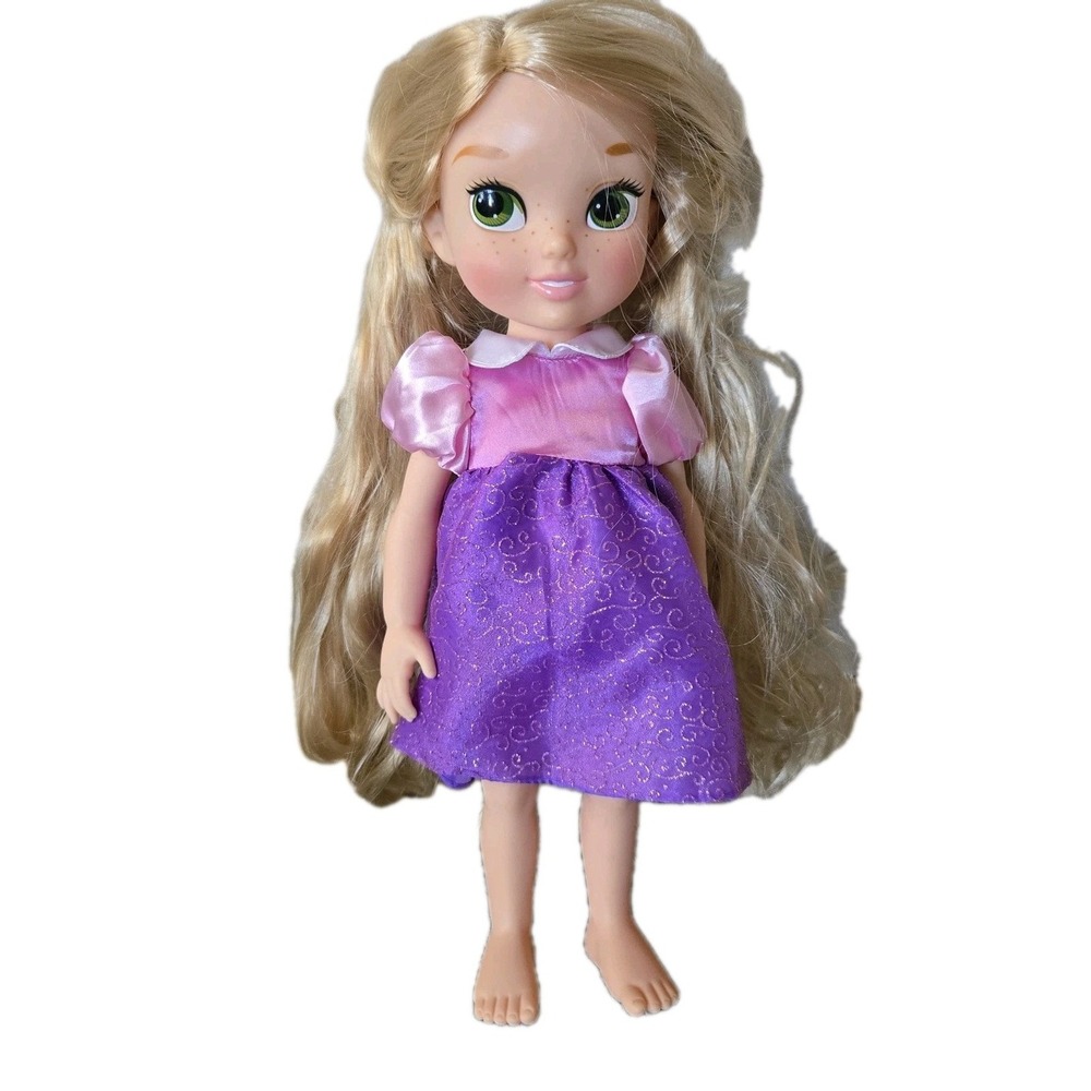 Disney Store Rapunzel Princess Toddler‎ Doll 15" Dress Doll Long Hair Play Doll